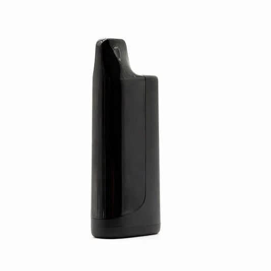 Black electronic device on a white background