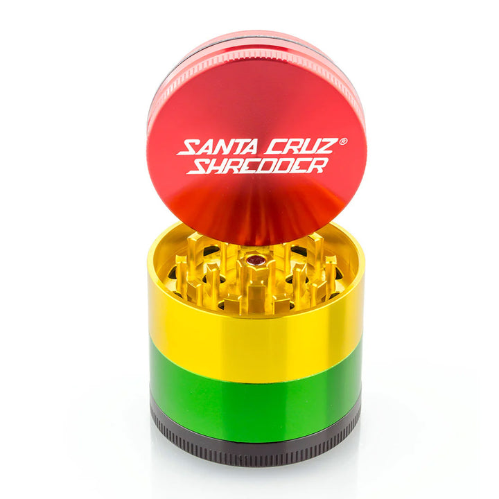 Rasta Medium 4 Piece grinder with lid off.